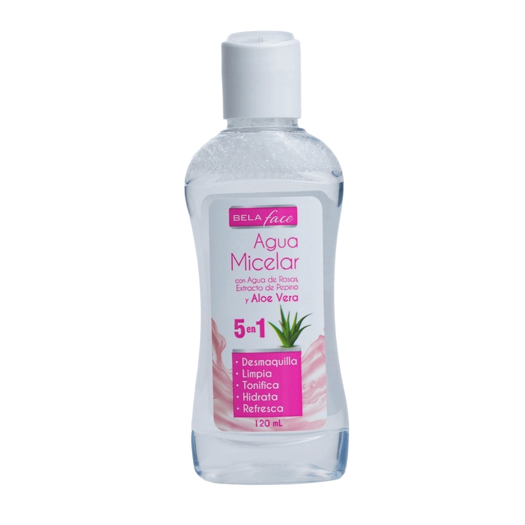 [4908] AGUA MICELAR CON AGUA DE ROSAS Y ALOE VERA C/120 ML BELAFACE