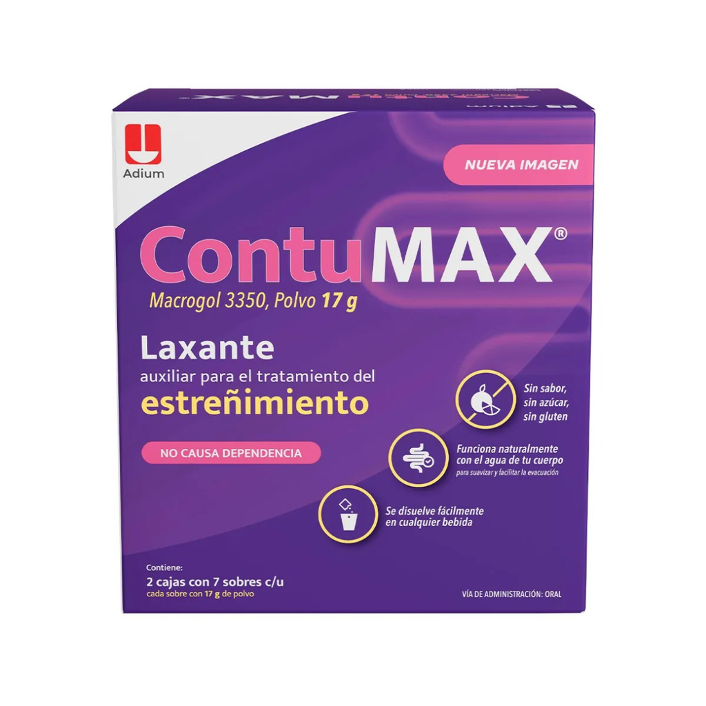 [4910] CONTUMAX POLVO C/2 CAJAS C/7 SOBRES C/UNA DE 17 G MACROGOL 3350 LAB ASOFARMA