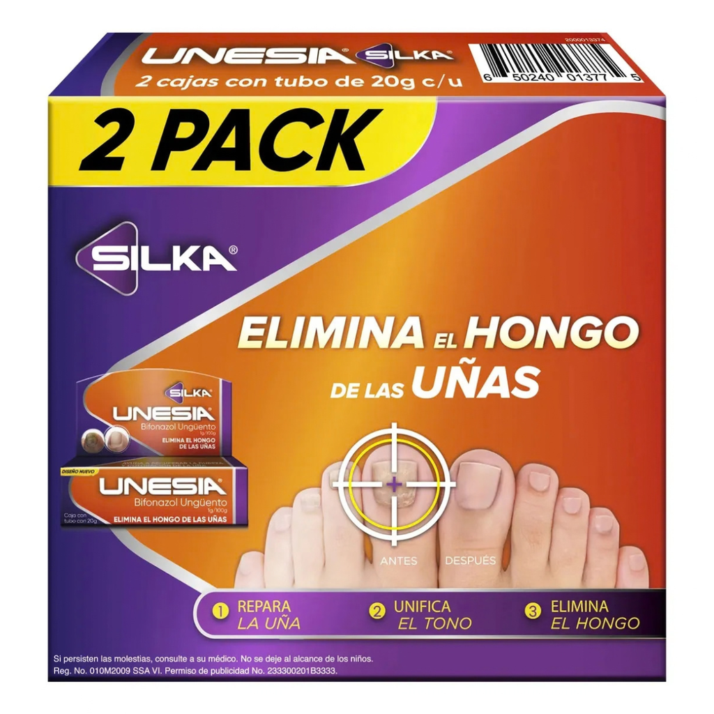 [4927] UNESIA C/2 TUBOS 20 G UNGÜENTO BIFONAZOL ANTIMICOTICO LAB GENOMMA