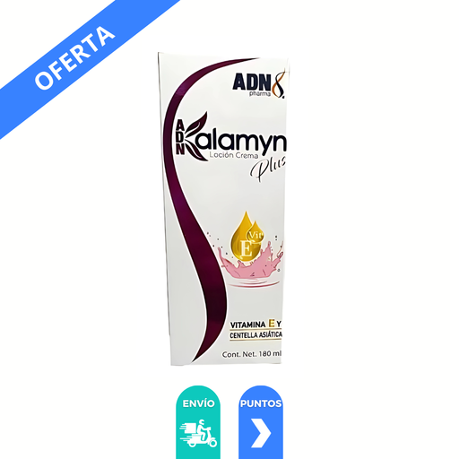 [538] KALAMYN PLUS 180 ML LOCION CREMA CON VITAMINA E Y CENTELLA ASIATICA LAB ADN PHARMA