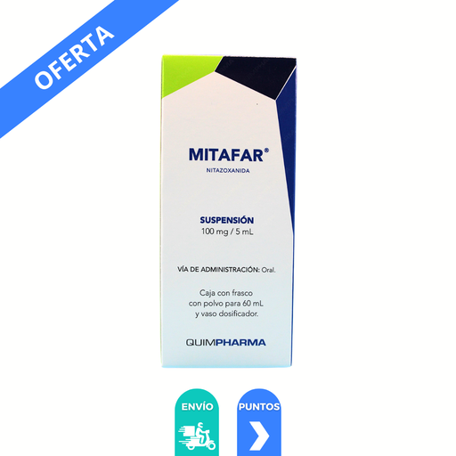 [2238] NITAZOXANIDA SUSPENSION 100 MG/5 ML C/60 ML MITAFAR LAB QUIMPHARMA
