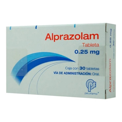 [1] ALPRAZOLAM 0.25 MG C/30 TAB LAB PSICOFARMA GRUPO II