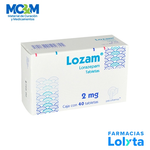 [47] LORAZEPAM 2 MG C/40 TAB LOZAM LAB PSICOFARMA GRUPO II