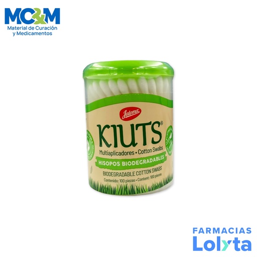 [93] APLICADOR DE ALGODON C/100 PZ KIUTS BIODEGRADABLES LAB JALOMA