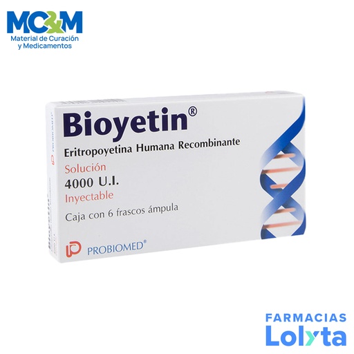 [103] BIOYETIN SOL INY 4000 UI/ML C/6 AMP ERITROPOYETINA HUMANA RECOMBINANTE LAB PROBIOMED (RF)