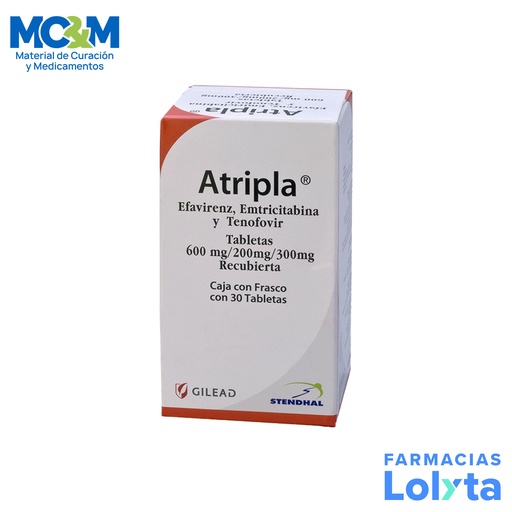 [107] ATRIPLA 600/200/300MG C/30 TAB EFAVIRENZ EMTRICITABINA TENOFOVIL LAG STENDHAL
