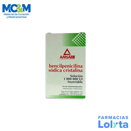 [125] BENCILPENICILINA SODICA CRISTALINA SOL INY 1 000 000 UI LAB AMSA