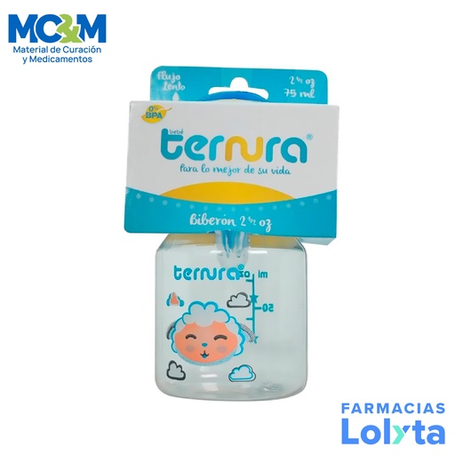 [126] BIBERON 75 ML (2.5 OZ) DECORADO LIBRE DE BPA TERNURA W.A. CARTER