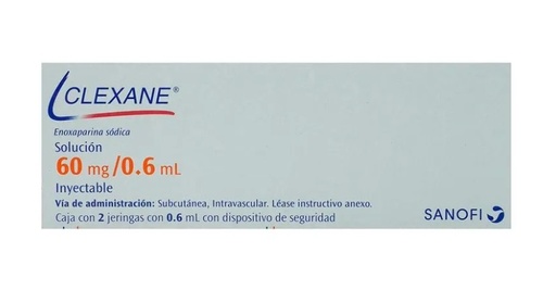 [217] CLEXANE SOL INY 60 MG/0.6 ML C/2 JERINGAS PRELLENADAS ENOXAPARINA SODICA LAB SANOFI