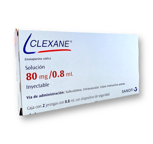 [218] CLEXANE SOL INY 80 MG/0.8 ML C/2 JERINGAS PRELLENADAS ENOXAPARINA SODICA LAB SANOFI
