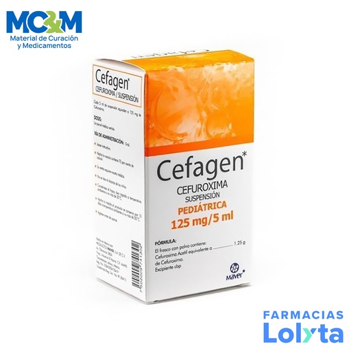 [219] CEFUROXIMA SUSPENSION PEDIATRICA 125 MG/5 ML C/50 ML CEFAGEN LAB MAVER