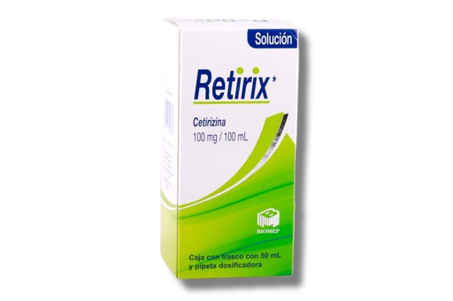 [225] CETIRIZINA SOL ORAL 100 MG/100 ML FCO C/50 ML RETIRIX LAB BIOMEP