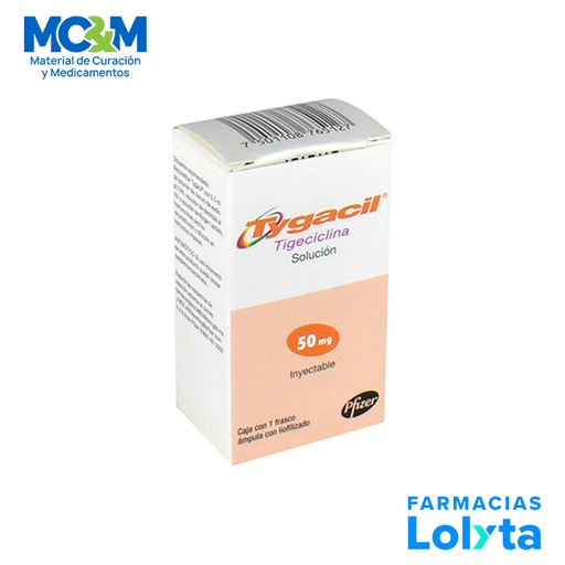 [240] TYGACIL SOL INY 50MG C/1 FRASCO AMP TIGECICLINA LAB PFIZER