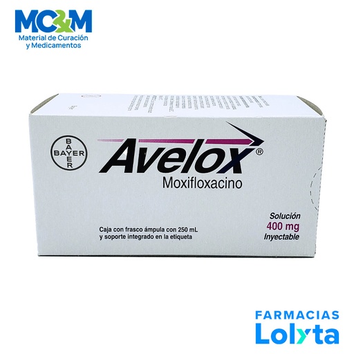 [250] AVELOX SOL INY 400 MG/250 ML MOXIFLOXACINO LAB BAYER