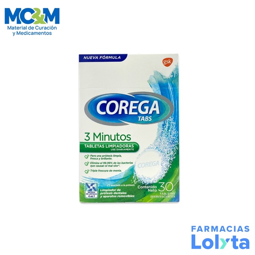[282] COREGA C/30 TAB EFERV LIMPIADOR DE PROTESIS LAB GSK