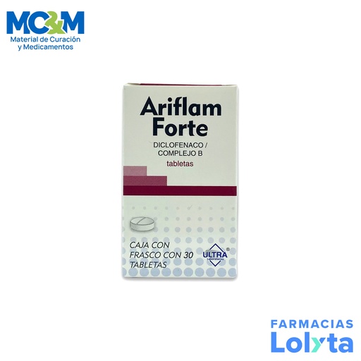 [314] DICLOFENACO COMPLEJO B (TIAMINA/PIRIDOXINA/CIANOCOBALAMINA) 50/50/50/1 MG C/30 TAB ARIFLAM FORTE LAB ULTRA