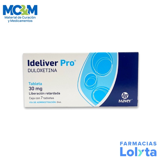 [324] DULOXETINA 30 MG C/7 TAB LIBERACION RETARDADA IDELIVER PRO LAB MAVER