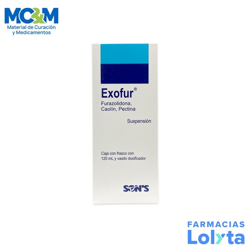 [423] FURAZOLIDONA CAOLIN PECTINA SUSPENSION 350 MG/20/1 G/100 ML C/120 ML EXOFUR LAB SONS