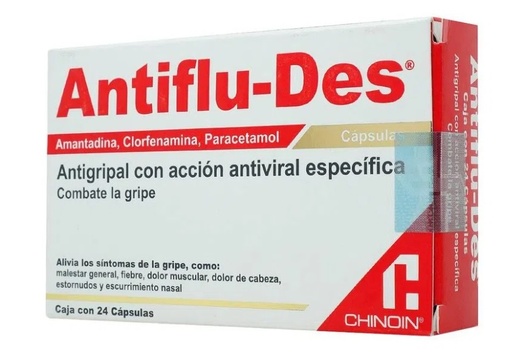 [459] ANTIFLU-DES 50/3/300 MG C/24 CAP AMANTADINA CLORFENAMINA PARACETAMOL LAB CHINOIN