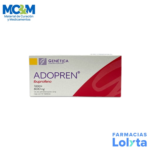 [474] IBUPROFENO 600 MG C/10 TAB ADOPREN LAB GENETICA