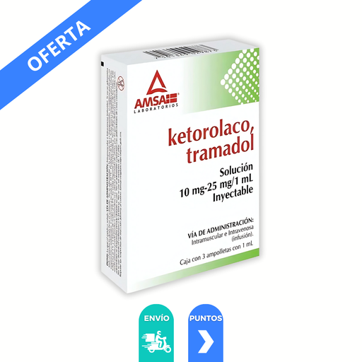 [517] KETOROLACO TRAMADOL 10/25 MG/1 ML SOL INY C/3 AMP LAB AMSA
