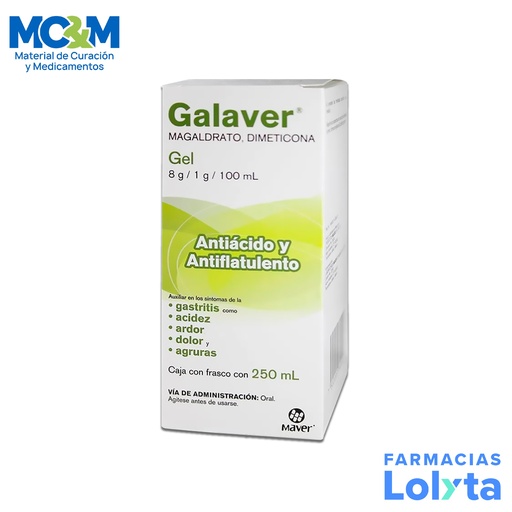[547] MAGALDRATO DIMETICONA GEL 8/1G/100 ML C/250 ML GALAVER LAB MAVER