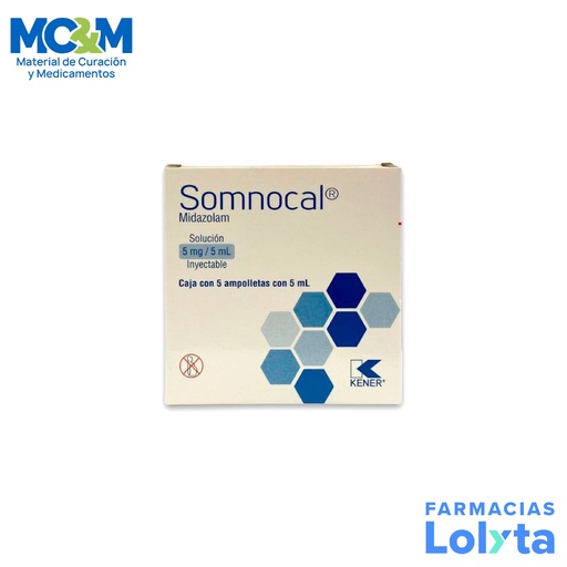 [612] MIDAZOLAM SOL INY 5 MG/5 ML C/5 AMP SOMNOCAL LAB KENER GRUPO II