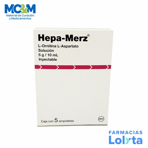 [646] HEPA-MERZ SOL INY 5 G/10 ML C/5 AMP L-ORNITINA L-ASPARTATO LAB MERZ