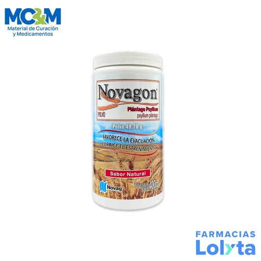 [670] PLANTAGO PSYLLIUM POLVO C/400 G NOVAGON SABOR NATURAL LAB NOVAG