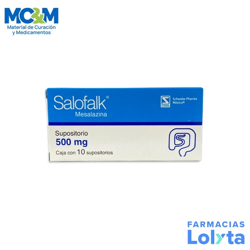 [703] SALOFALK 500MG C/10 SUP MESALAZINA LAB SCHWABE