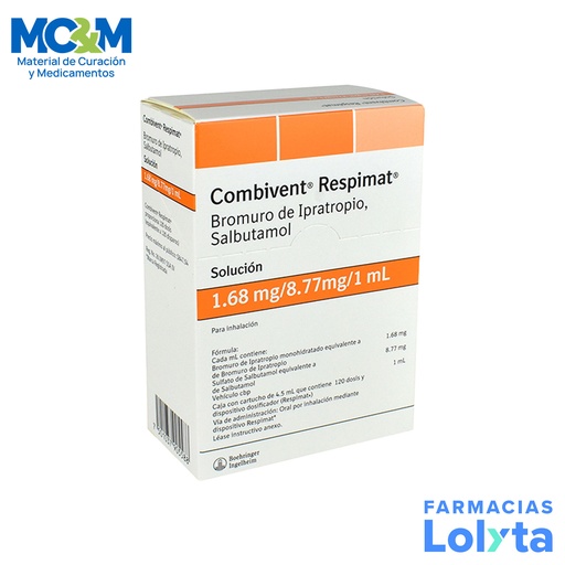 [850] COMBIVENT RESPIMAT SOL P/INHALACION 1.68/8.77 MG/ML C/4.5 ML (120 DOSIS) BROMURO DE IPRATROPIO/SALBUTAMOL LAB BOEHRINGER