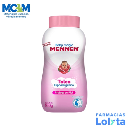 [851] TALCO PARA BEBE BABY MAGIC ROSA C/100G MENNEN