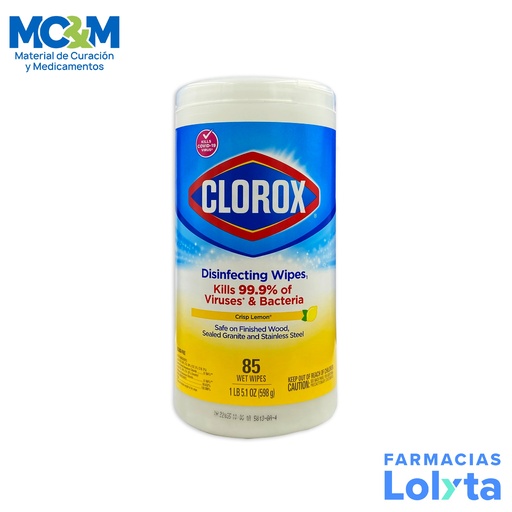 [881] TOALLAS HUMEDAS DESINFECTANTES CLOROX CITRICOS C/85