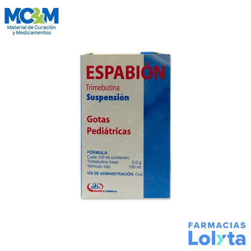 [885] TRIMEBUTINA SUSPENSION 2 G/100 ML C/30 ML ESPABION GOTAS PEDIATRICAS LAB DEGORTS