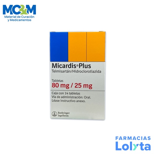[999] MICARDIS PLUS 80/25 MG C/14 TAB TELMISARTAN HIDROCLOROTIAZIDA LAB BOEHRINGER