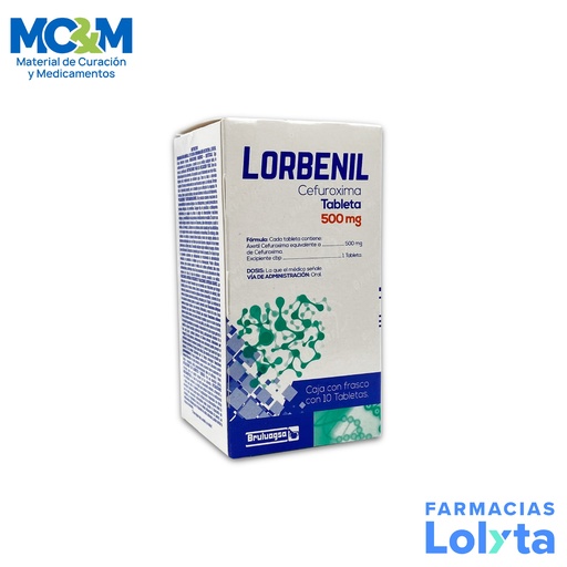 [1019] CEFUROXIMA 500 MG C/10 TAB LORBENIL LAB BRULUAGSA
