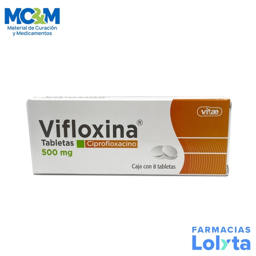 [1022] CIPROFLOXACINO 500 MG C/8 TAB VIFLOXINA LAB VITAE