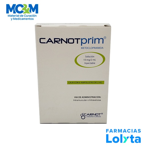 [1051] CARNOTPRIM SOL INY 10 MG/2 ML C/6 AMP METOCLOPRAMIDA LAB CARNOT