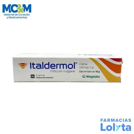 [1053] ITALDERMOL CREMA 150/10 MG/G TUBO C/10 G TRITICUM VULGARE FENOXIETANOL LAB ITALMEX