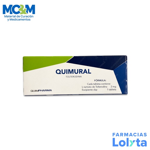 [1101] TOLTERODINA 2 MG C/14 TAB QUIMURAL LAB QUIMPHARMA