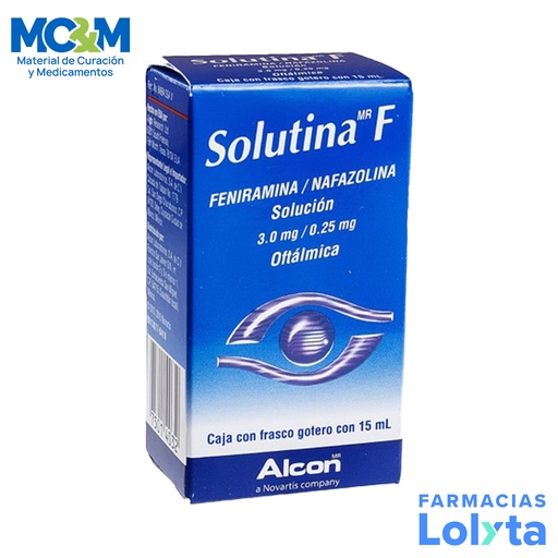 [1138] SOLUTINA F 3/0.25MG/ML SOL OFTALMICA C/15 ML FENIRAMINA/NAFAZOLINA LAB ALCON