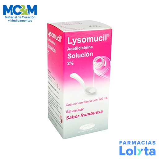 [1149] LYSOMUCIL SOL 2% SABOR FRAMBUESA C/120 ML ACETILCISTEINA LAB CONCORDIA
