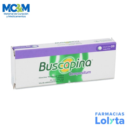 [1168] BUSCAPINA COMPOSITUM 10/250 MG C/20 TAB HIOSCINA METAMIZOL SODICO