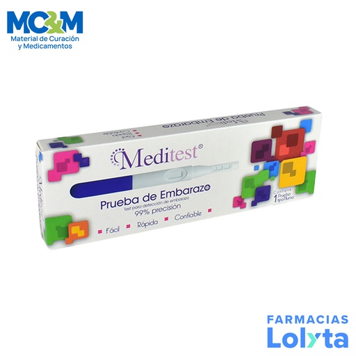 [1199] PRUEBA DE EMBARAZO TIPO PLUMA C/1 MEDITEST LAB SUPLIMEX
