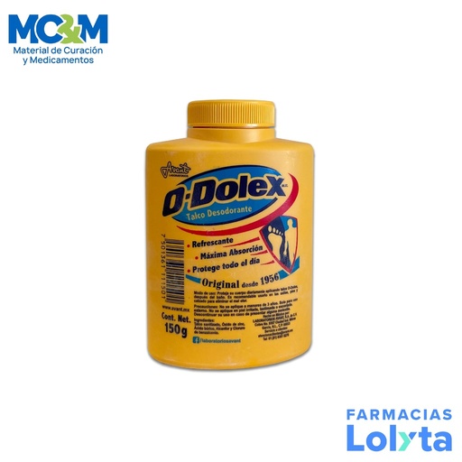 [1201] O-DOLEX TALCO DESODORANTE P/PIES AMARILLO C/150 G LAB AVANT
