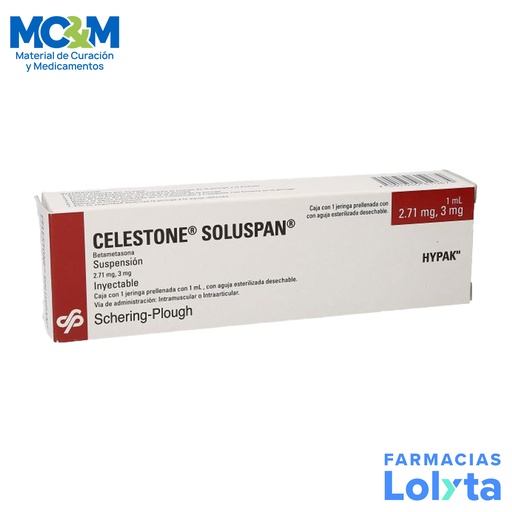 [1225] CELESTONE SOLUSPAN HYPAK SUSP INY 2.71MG/3MG/ML BETAMETASONA LAB SCHERING PLOUGH