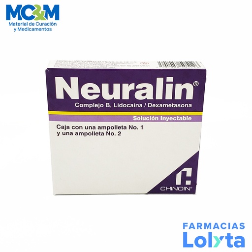[1234] NEURALIN SOL INY 200/100/5/30/4 MG COMPLEJO B (TIAMINA PIRIDOXINA HIDROXOCOBALAMINA) LIDOCAINA DEXAMETASONA LAB CHINOIN