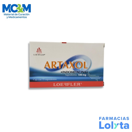 [1255] INDOMETACINA SUPOSITORIOS 100 MG C/15 ARTAXOL LAB LOEFFLER