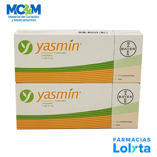 [1260] YASMIN 3MG/0.03MG C/21 COMPR DROSPIRENONA ETINILESTRADIOL LAB BAYER