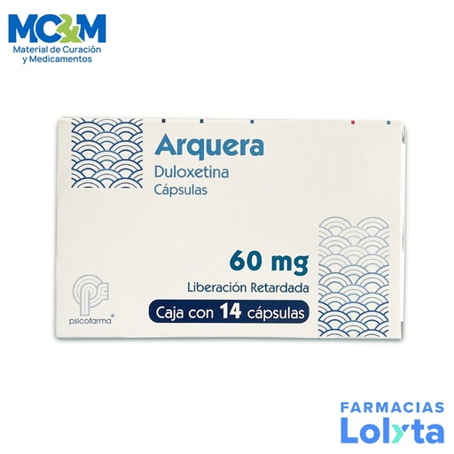 [1261] DULOXETINA 60 MG C/14 CAP LIB RETARDADA ARQUERA LAB PSICOFARMA